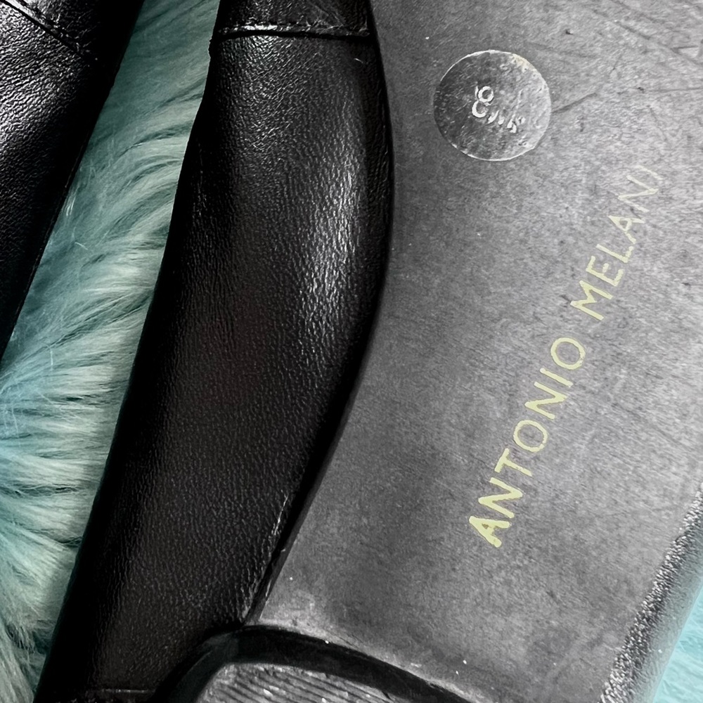 Antonio Melani 90s Black Soft LEATHER Black Crocodile Print Loafers Women’s 8 - Picture 11 of 13